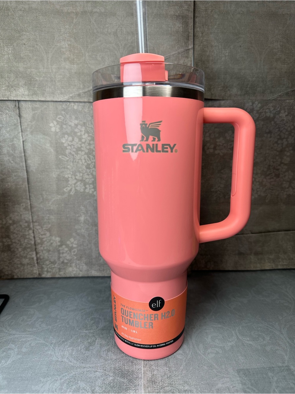 Coral Fixation Stanley 40 oz Stainless Steel H2.0 Flowstate Quencher Tumbler